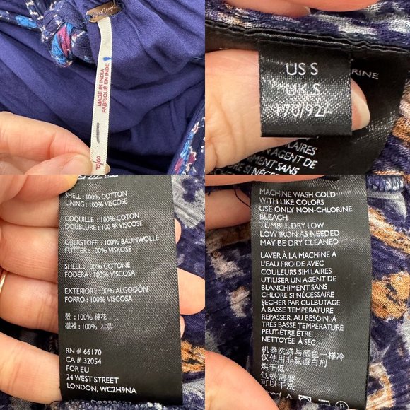 Free People Lyla Flowy Swing Floral Print Mini Dress in Navy Combo Womens Size S - Picture 3 of 16